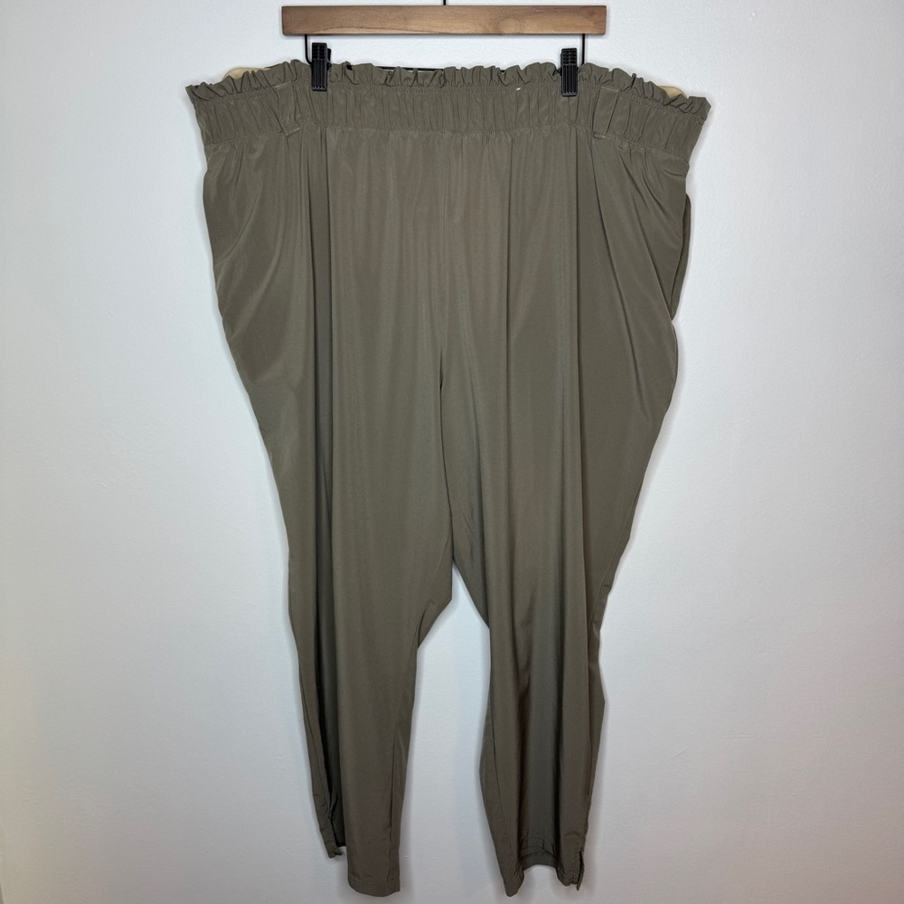 Paper Bag Waist Olive Green Pants - Picture 2 of 6